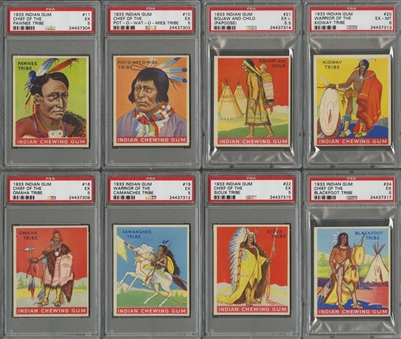 1933 R73 Goudey "Indian Gum" Low Numbers PSA-Graded Complete Set (24) Nearly All Desirable "Series of 24" Subjects!
